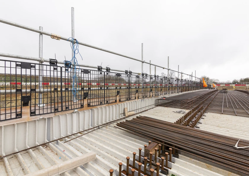 Altrad Generation's brickguards enhancing safety on site at HS2's Turweston Green Bridge.