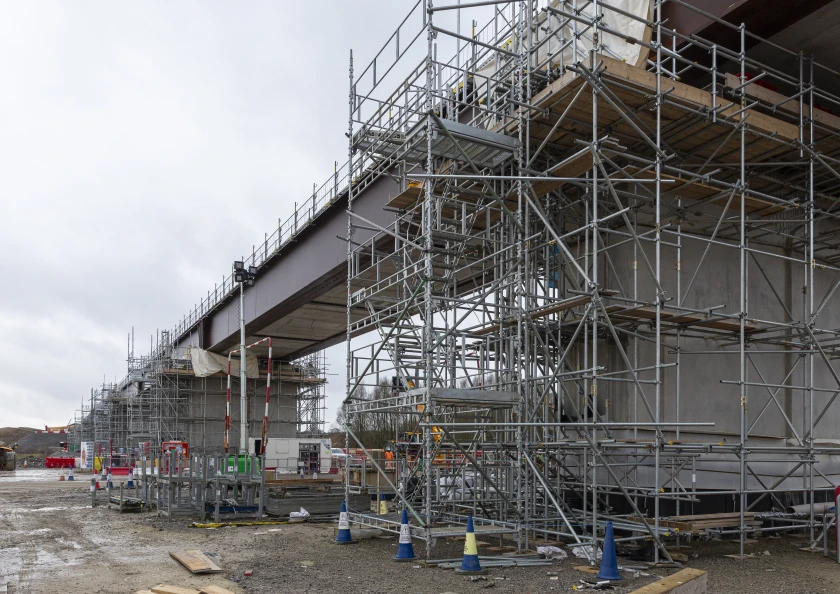 Ranger Stair Towers and Generation Stair Towers in use at HS2's Turweston Green Bridge