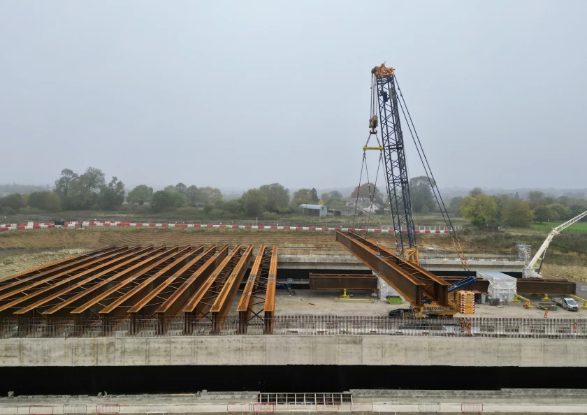 Altrad Generation supplies access towers, temporary fencing, and traffic barriers to support construction of HS2's Turweston Green Bridge.